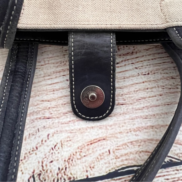 COACH vintage vtg blue leather linen canvas bleeker shoulder bag 6122 - Picture 16 of 16